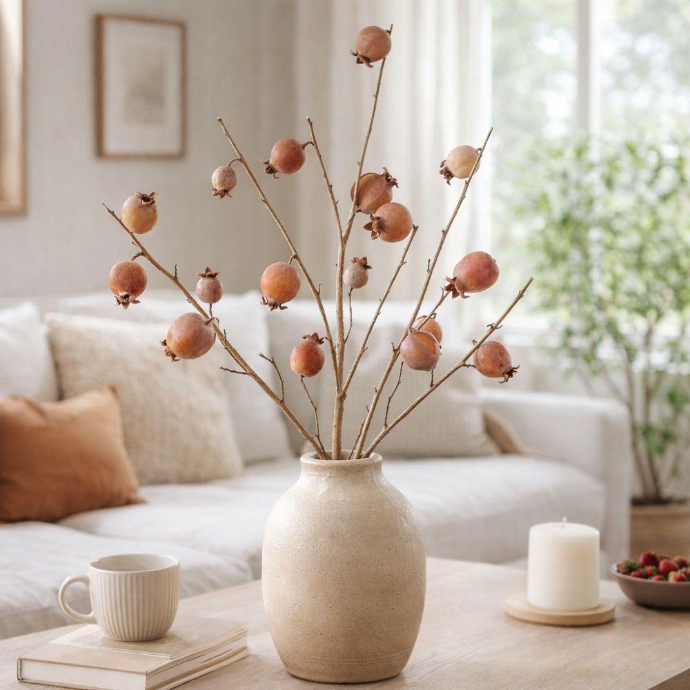 Plastic Artificial Pomegranate Branch 8 Fruit Foam Fruits Branches  Chinese New Year Decor