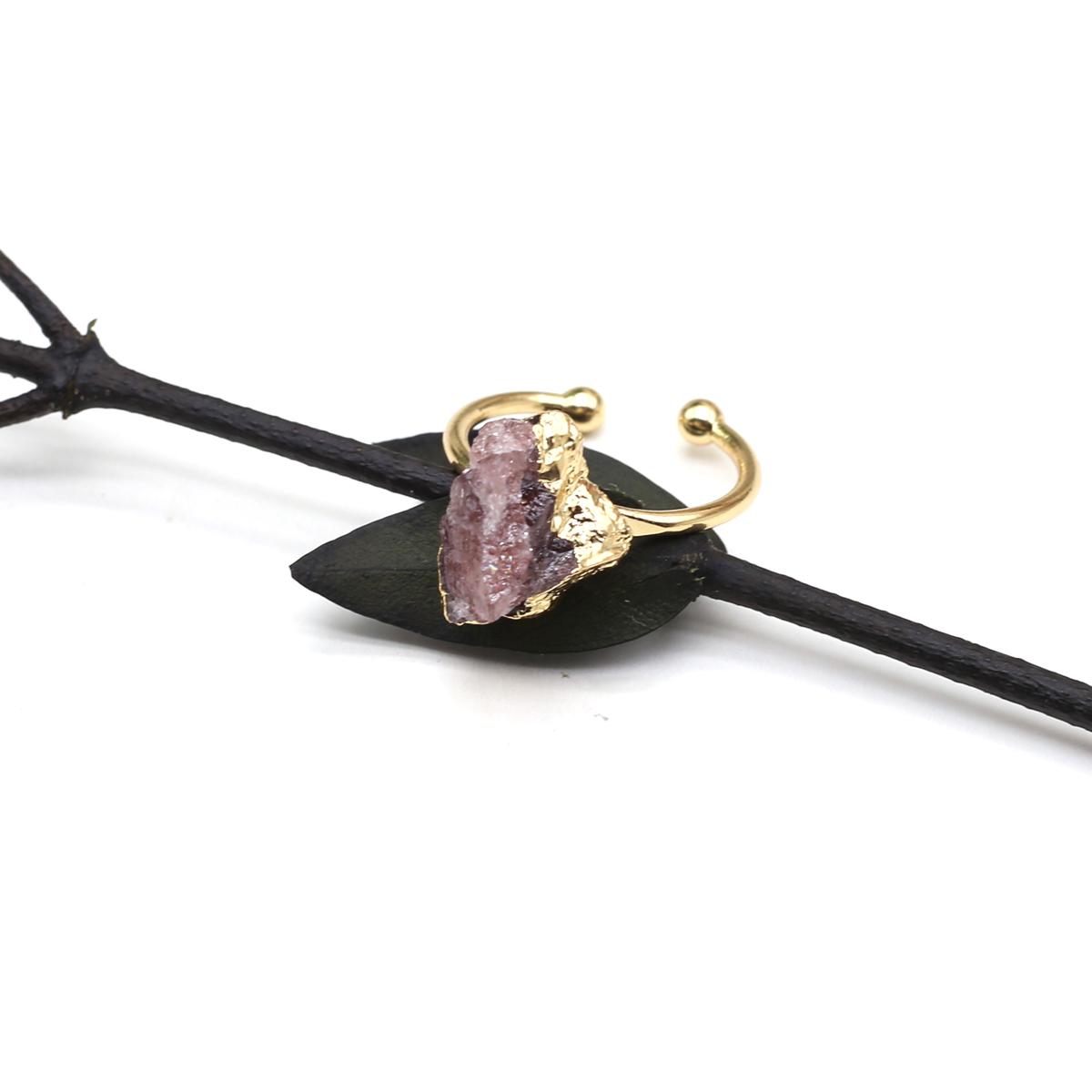 

Женское открытое кольцо из натурального камня, регулируемое нерегулярное кольцо для модных женских ювелирных изделий, подарков