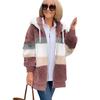 Fuzzy Fleece Jacket for Women Fluffy Sherpa Zip-Up Cardigan Fall Winter Warm Drawstring Hooded Coat with Pockets
