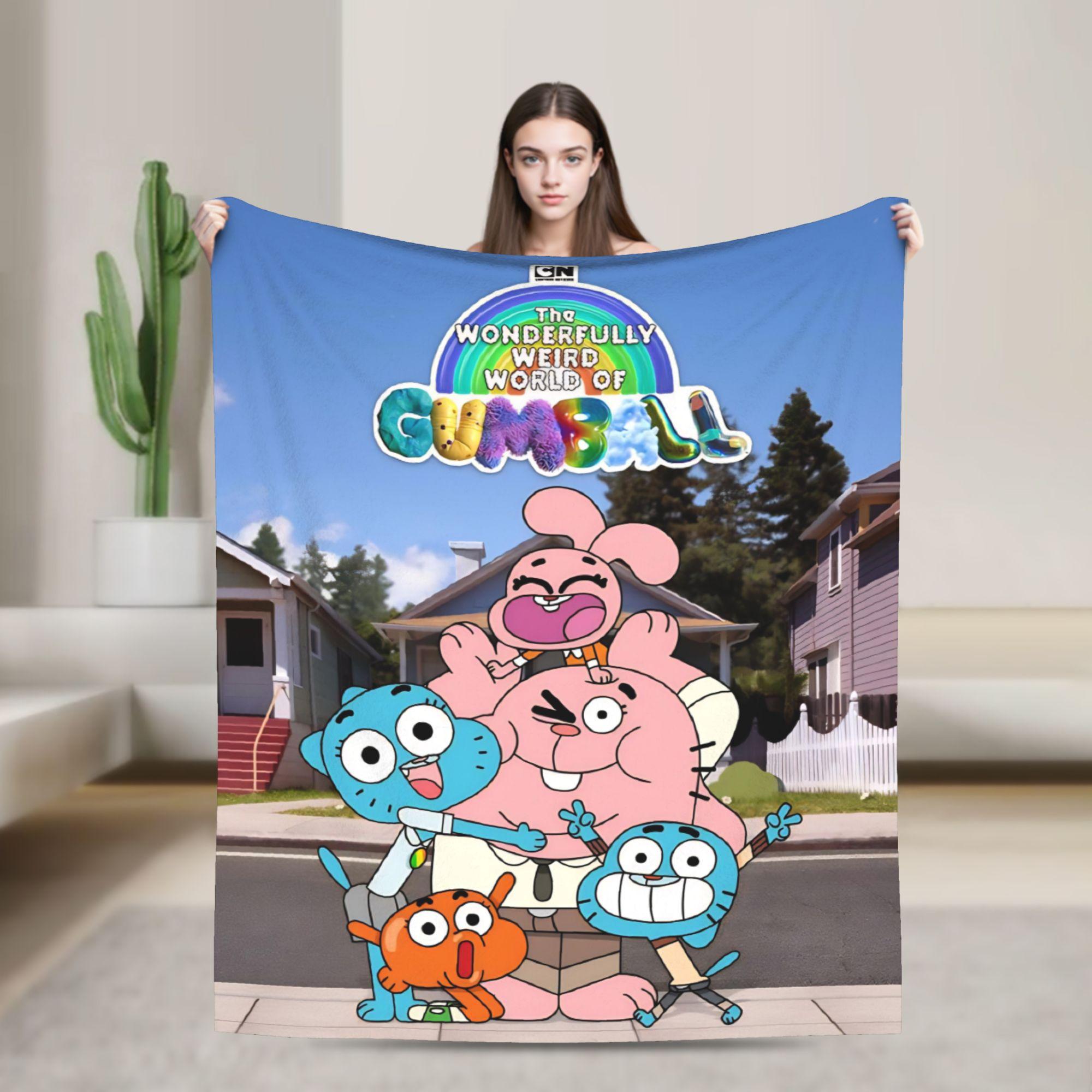 The Wonderfully Weird World of Gumball Warm Soft Blanket Novelty Home Decor Flannel Bedspread Sofa Bed Cover 75X95CM