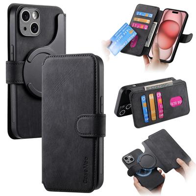 2-in-1 Abnehmbare Kartenfach-Geldbörse für Magsafe Magnetische Handyhülle für iPhone 16 15 Pro 14 13 12 Pro Max 11 PU-Leder Klapphalter Tpu Hybird PC-Abdeckung