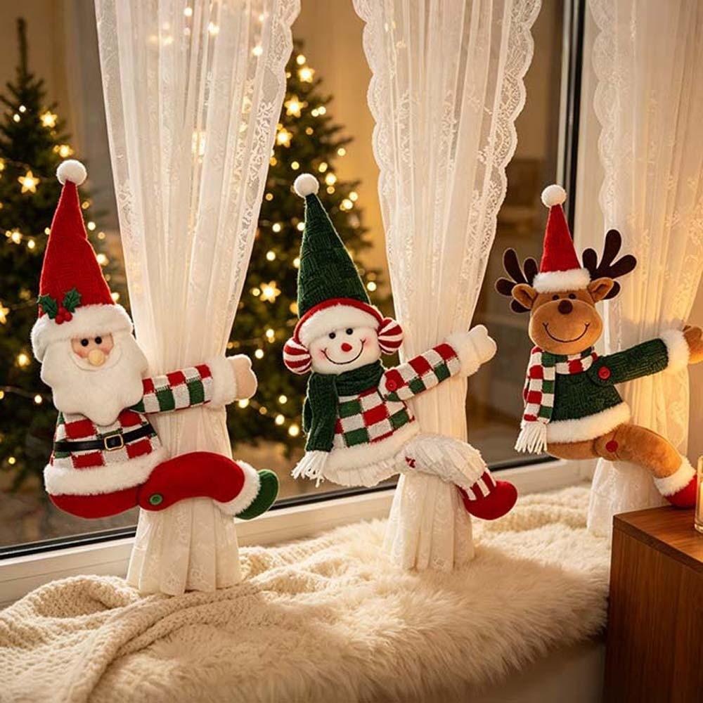Bright Color Xmas Curtain Buckle Creative Design Holiday Curtain Clip Bedroom Drapery