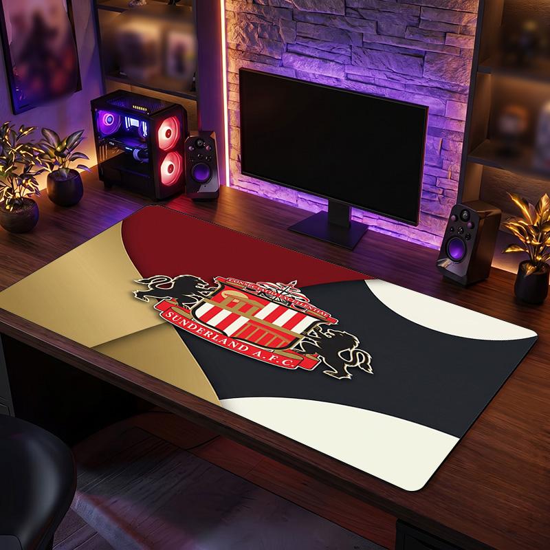 Sunderland Football Print Large Mouse Pad, Anti-Slip Extended Gaming Desk Mat for Office Home