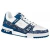 Louis Vuitton Trainer Low Top Skateboard Shoes Men's Sea Blue 1A9JGN( )