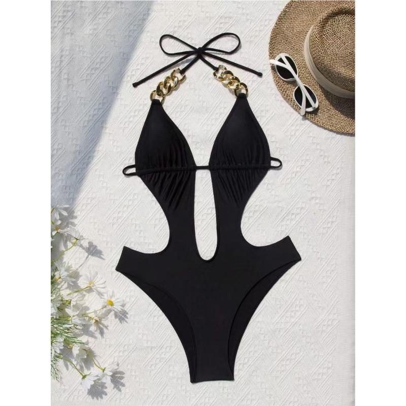 Women S One Piece Swimsuit Hollow Out Backless Tie Up Bikini