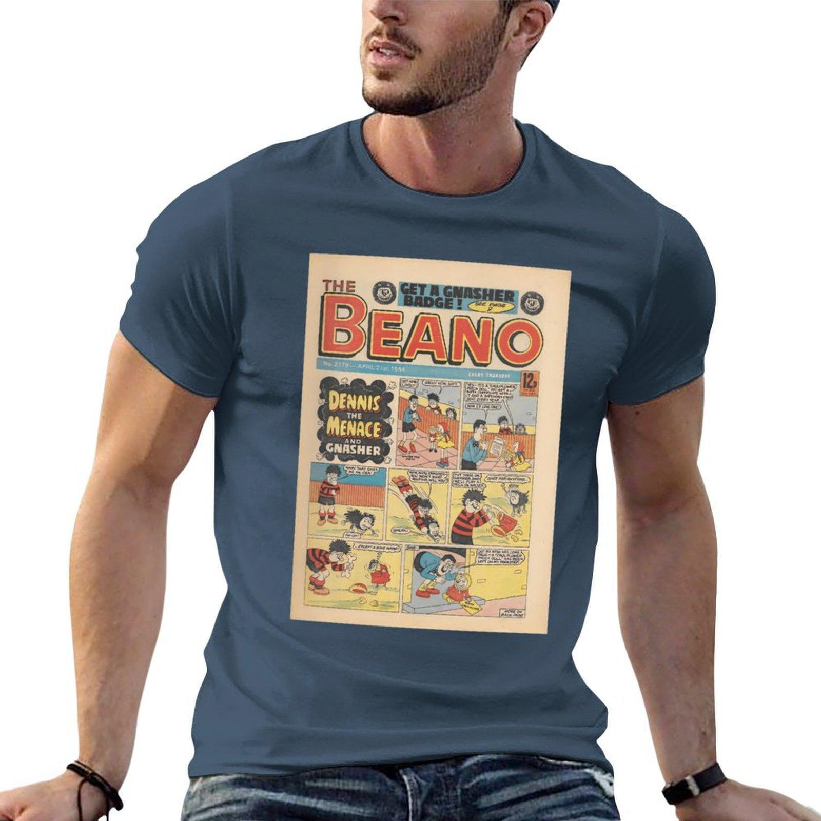 Vintageretro 1984 Beano Front Cover Classic Dennis The Ace And Gnasher Tshirt Fitness Training Breathable Tee S