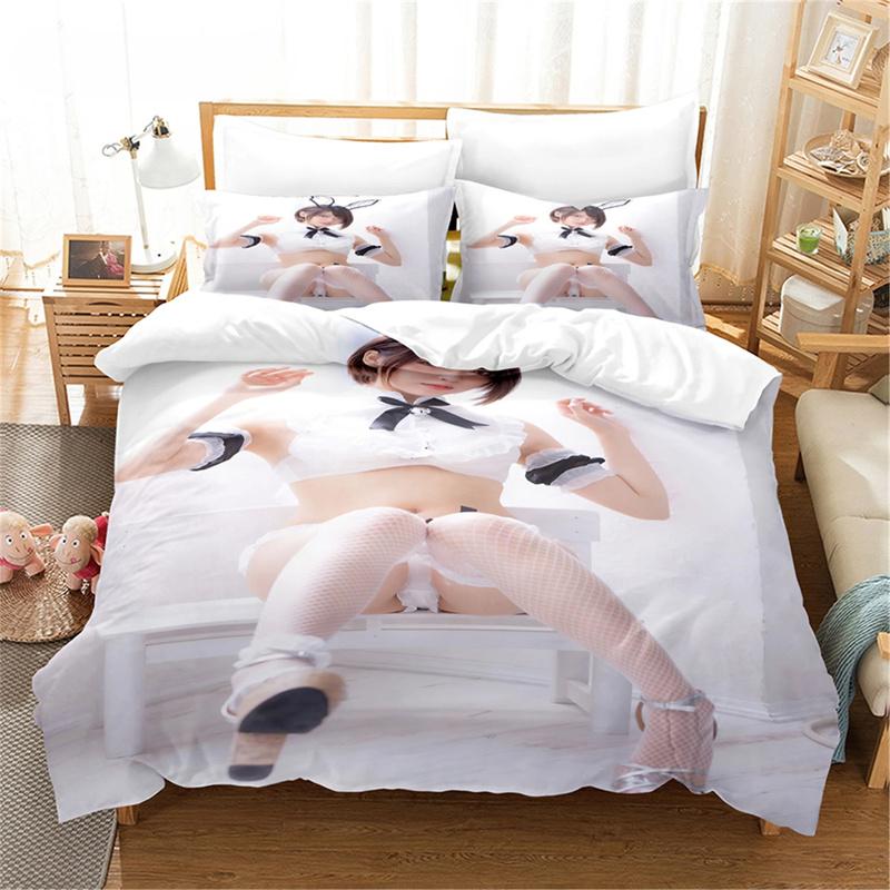 Model Girl Duvet Cover King Size Love Bedding Set Sexy Woman Comforter Cover Fashion Sexy Theme Bedding Decorative Boys Beauty