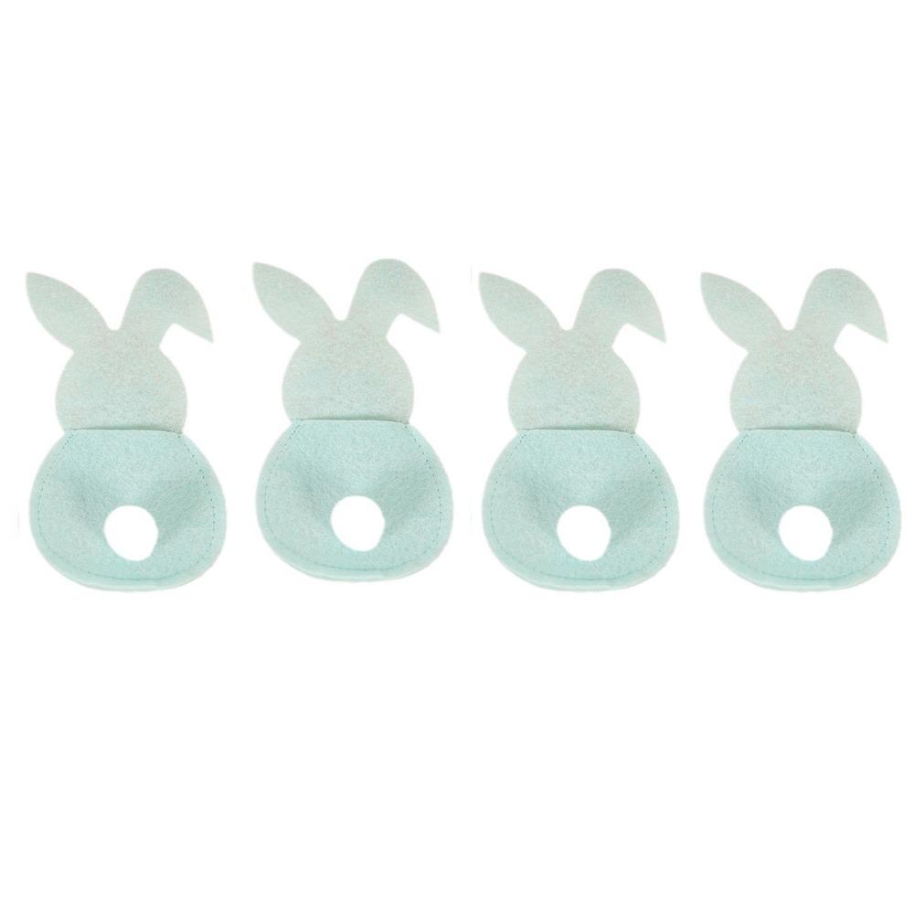 

4pcs Rabbit Easter Bunny Utensil Holder Cartoon Cutlery Holder Bag Portable Easter Fork Bag Felt