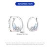 S925 Silver Flower Butterfly Earrings Hoop Earrings Women Jewelry Trendy Anniversary Gifts