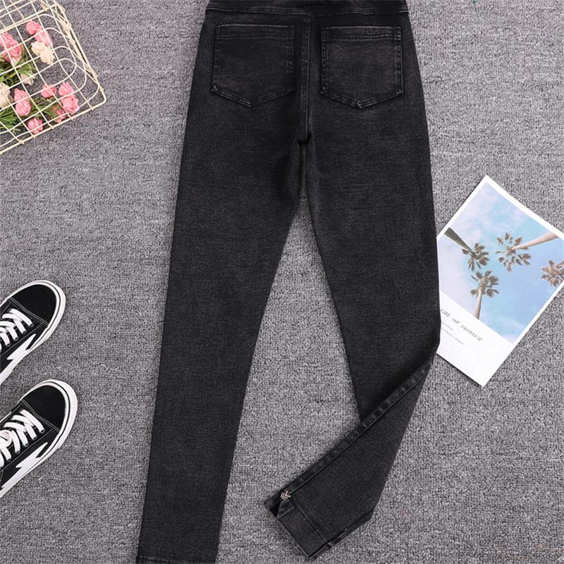 DIMANAF Plus Size Women Jeans Winter Pants Denim Pencil Female Elastic Basic Blue High Waist Trousers Oversize Fashion New Pants 4XL 5XL