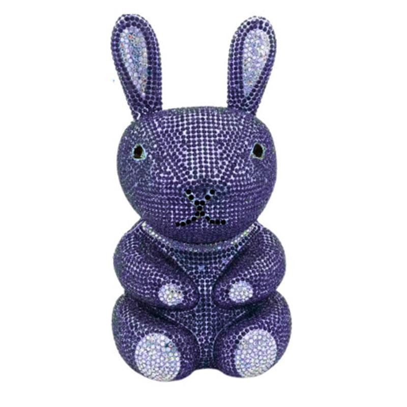 

Rabbit Crystal Evening Clutches Women Diamonds Party Prom Bag Ladies Rhinestone Sparkling Purses Wedding Bridal Handbags 21cmX11cmX10cm