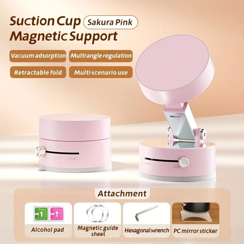 Vakum Adsorpsiyon Manyetik Emiş Kupası Telefon Tutucu Çift Taraflı Eller Serbest Manyetik Cep Telefonu Tutucu Araba/Spor Salonu/Ayna/Smoot İçin