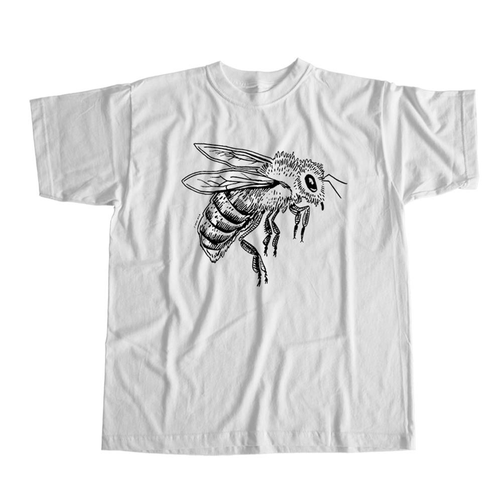 COOLMIND 100% Cotton Bees Print Unisex T Shirt Loose Bees Men Tshirt Big Size t-shirt Men Tee Shirt BEES04