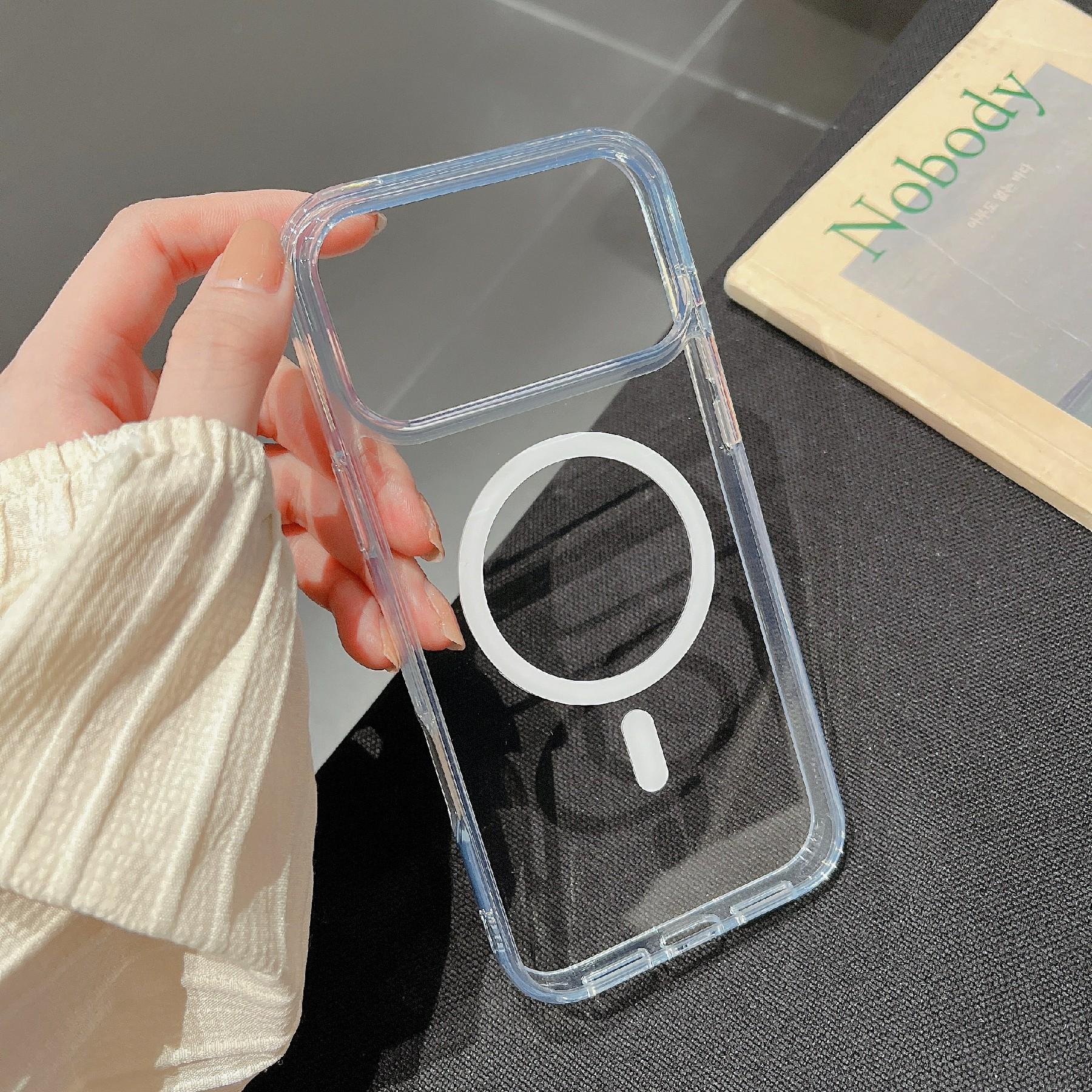 

For iPhone 17 Pro Max Case Compatible with MagSafe TPU Acrylic 2.5mm Clear Phone Cover A