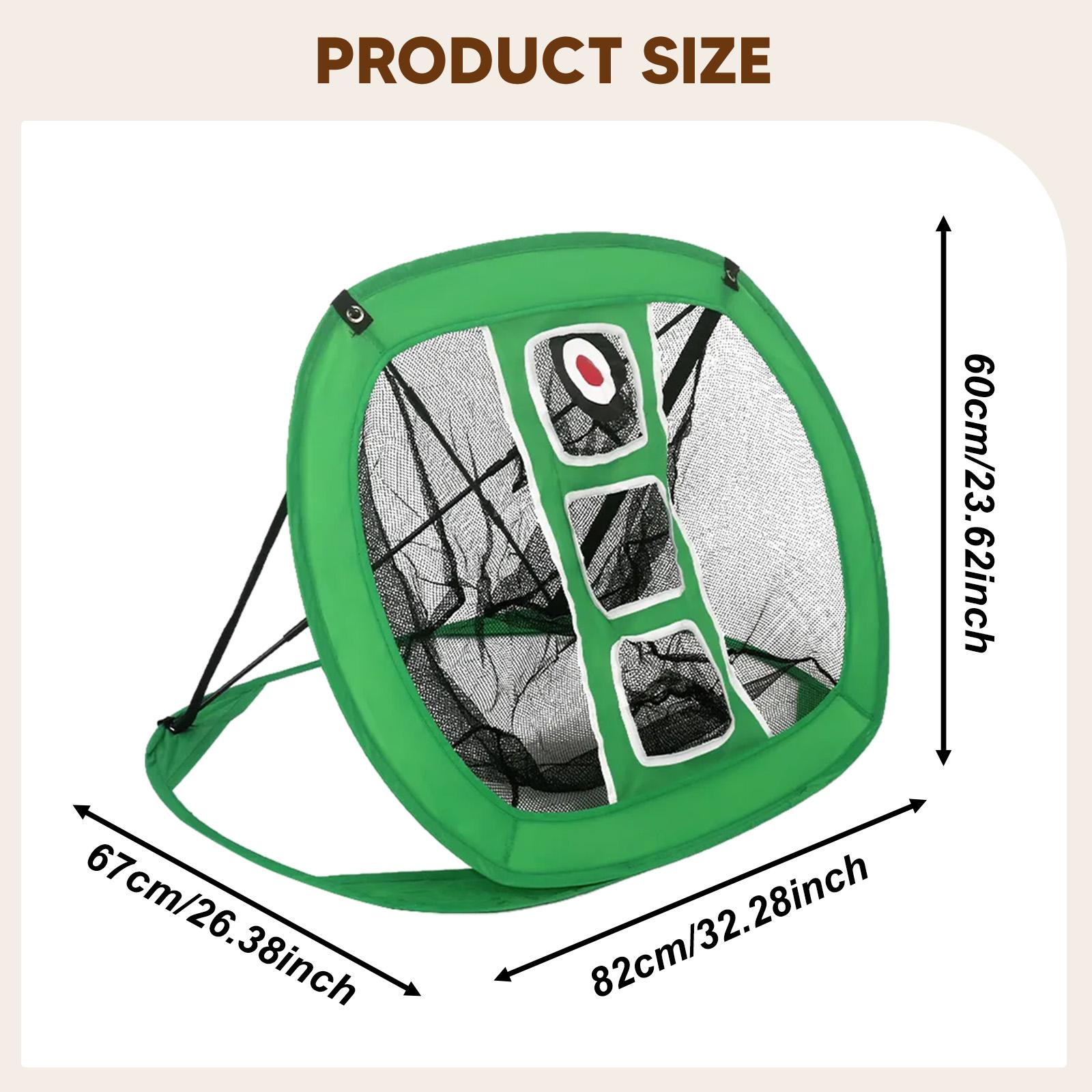 Golfs Practice Net Golf Chipping Net Folding Golfs Chipping Pitching Cage Mat for Backyard Practice Swing Game Golf Training Net зелёный