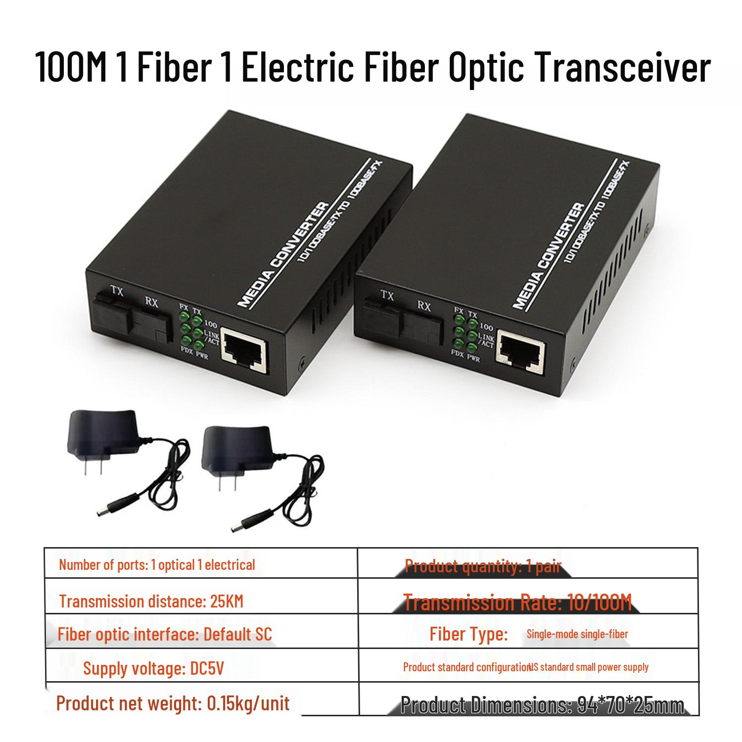 

HTB-GS-03AB Single-Mode Single-Fiber Optic Transceiver SC - Gigabit 1 Fiber, 1 Electric