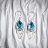 Original Sky Blue Topaz Gemstone 925 Sterling Silver Designer Jewelry Earrings EE-39-2