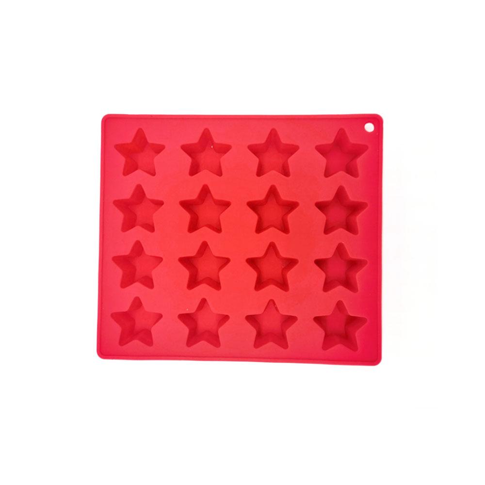 Silicone world 16 grid star ice grid Silicone Mold  Ice Cube Tray DIY Chocolate Fondant Mould Pastry Jelly Cookies Baking Tools