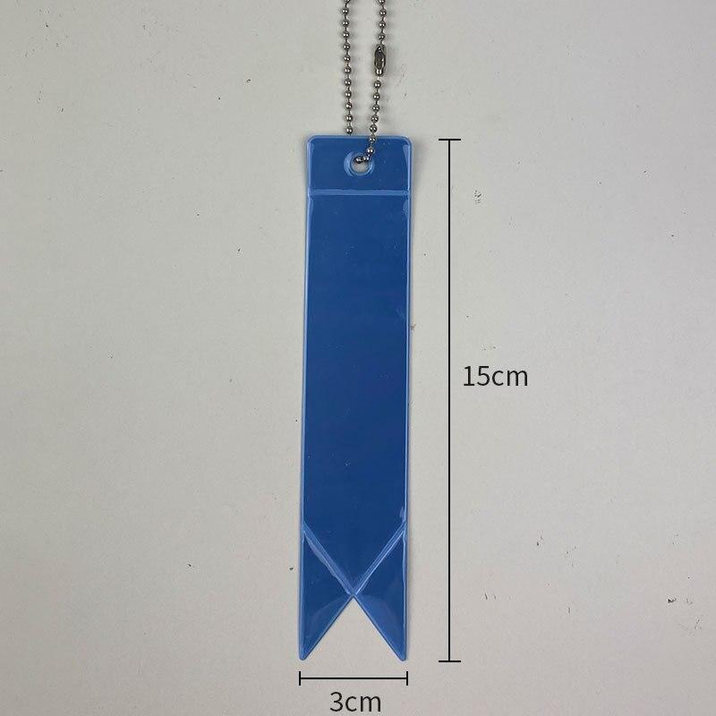 5pcs/bag Reflective Glow Pendant for Kids PVC Fluorescent Ribbon Pendant Keychain Warning Safety In Night for Student Adult