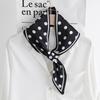 Korean Fashion Polka Dot Silk Scarf Women's Versatile Perforated Cross Scarf Shirt with Thin Strip Scarf Spring and Summer