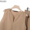 ZANZEA Women Sleeveless Tank Tops and Shorts Summer Two Piece Suit Sets