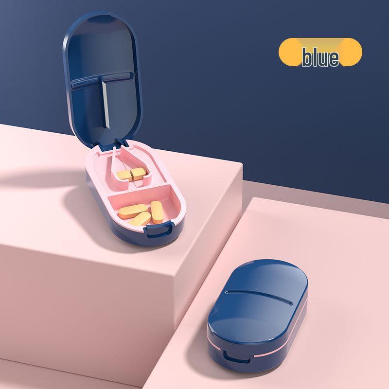 Portable Japanese Pill Cutter & Storage Box - Cuts Pills In Quarters or Halves