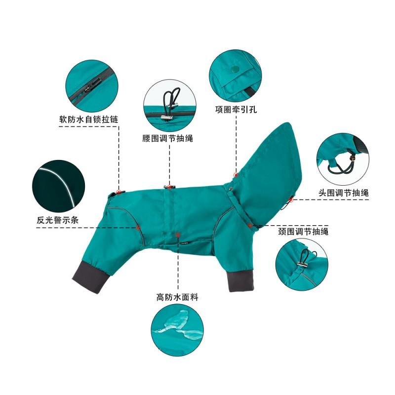 Lightweight 4-Leg Raincoat Dogs Outdoor Breathable Waterproof Jacket Fall Winter All-Season