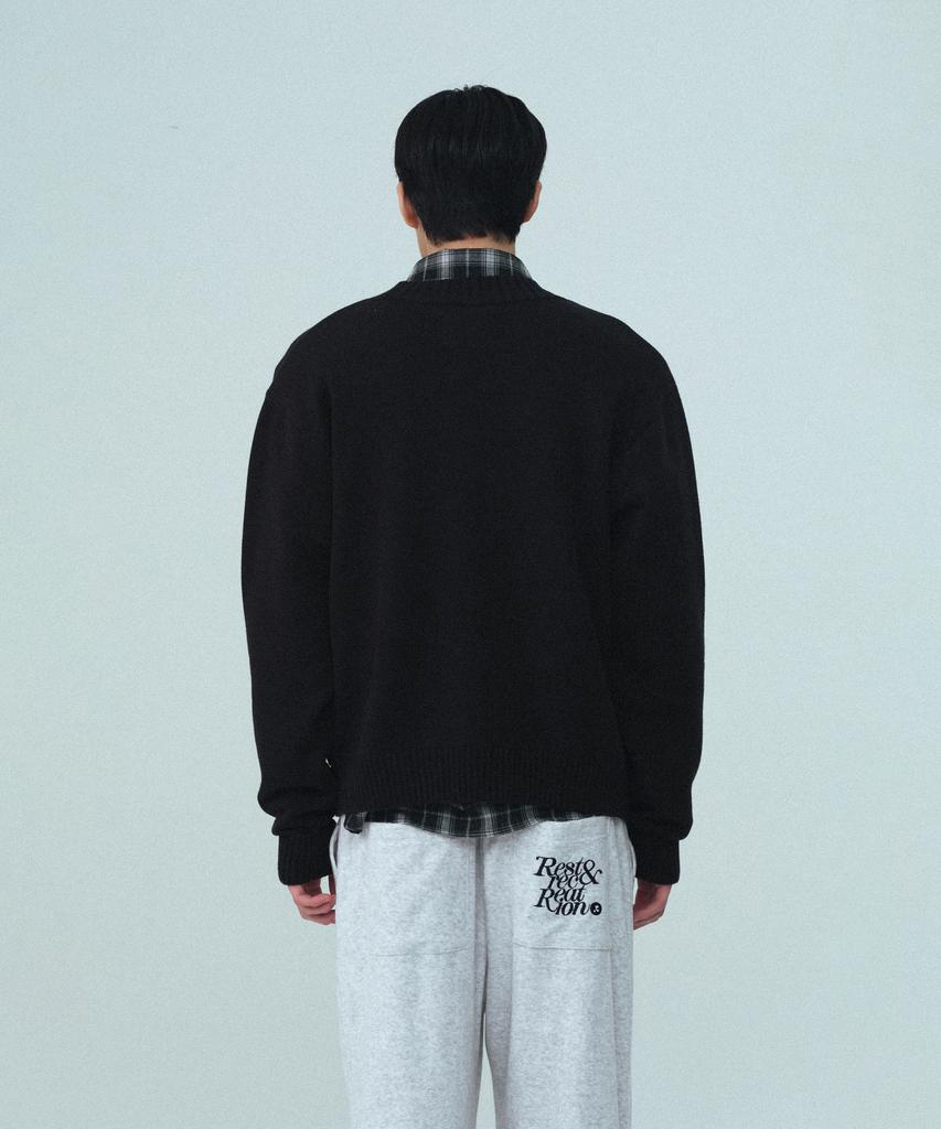 Rest&Recreation V-Neck Knit Cardigan - Black