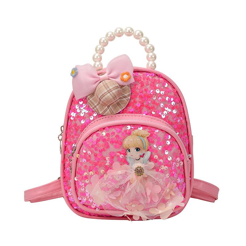 Trendy Modern Cartoon Princess Backpack Breathable Pu School Bag For Kids
