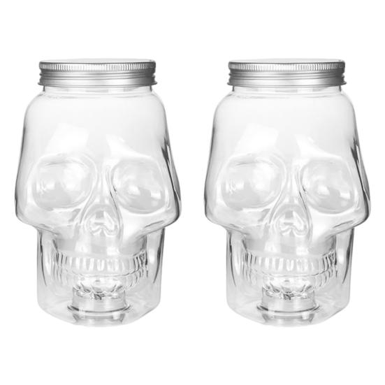 Банка для консервирования в форме черепа с крышкой пищевая без BPA большая емкость герметичная многоразовая держатель для напитков на Хэллоуин 800ML 795₽