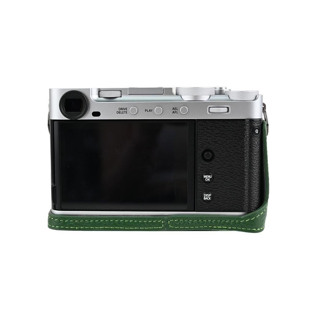 SIUTATDSH Camera Case, Silver-Tone Leather, for Fujifilm X-E5, Shockproof, Portable, Tripod Mountable, and Battery Replacement Included (Green)