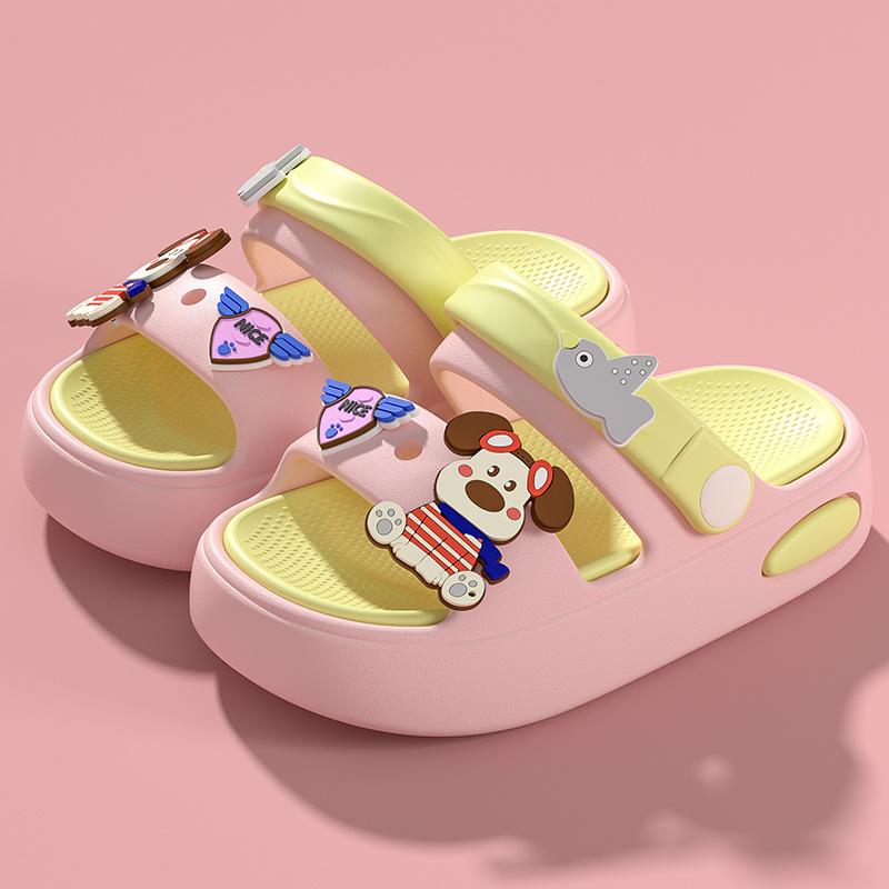 Puppy children's slippers, summer baby beach shoes, kids' non-slip girls' sandals, boys' indoor trendy slippers
