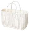 Murataya Vinyl P.P. Jumbo Basket Bag, White, Approx. 44 X 16 X 32cm (Approx. 48cm To Handle), 9685