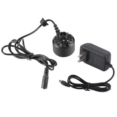 1Pc 12LED Colorful Mist Maker for Water Fountain Pond with Power Adapter