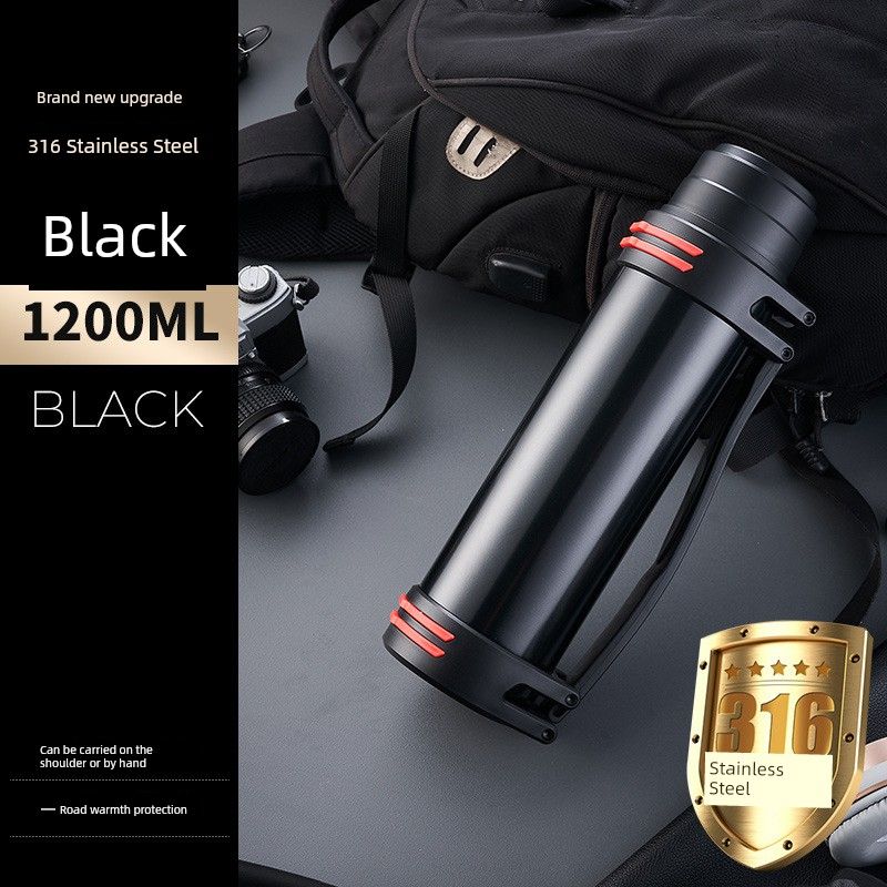 Thermos Kettle, Outdoor Large-Capacity Thermos Cup, Portable Car Water Bottle for Men and Women, Construction Site Household Anti-Fall Thermos Bottle