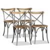Day and Night - Day and Night Dining Chairs 4 Pcs Mango Wood Cross Back Steel
