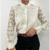 Women Lace Stitching Long-Sleeved Shirt Lace