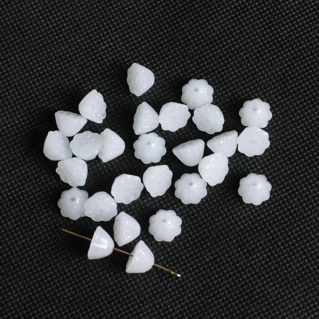 10mm Glazed Lotus Pod Pendant Imitation Jade Spacer Bead Handwoven Charm DIY Jewelry Material