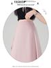 Plus Size Korean Style Slimming Black Skirt - Thin Material, Versatile, Solid Color, Spring/Summer