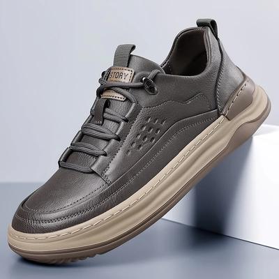 High Quality Men  New Breathable Outdoor Sports Shoes Thick Sole Fashion Casual Leather Shoes Fashion Antiskid Running Shoes