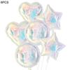 19Inch Laser Transparent Foil Balloon Star Heart Helium Iridescent Globos for Kids Birthday Party Wedding Decoration Baby Shower