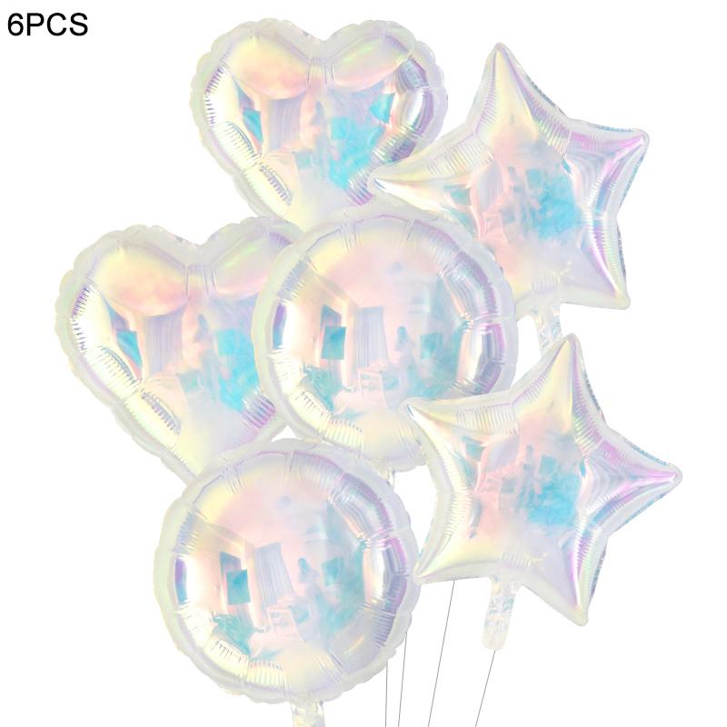 19Inch Laser Transparent Foil Balloon Star Heart Helium Iridescent Globos for Kids Birthday Party Wedding Decoration Baby Shower