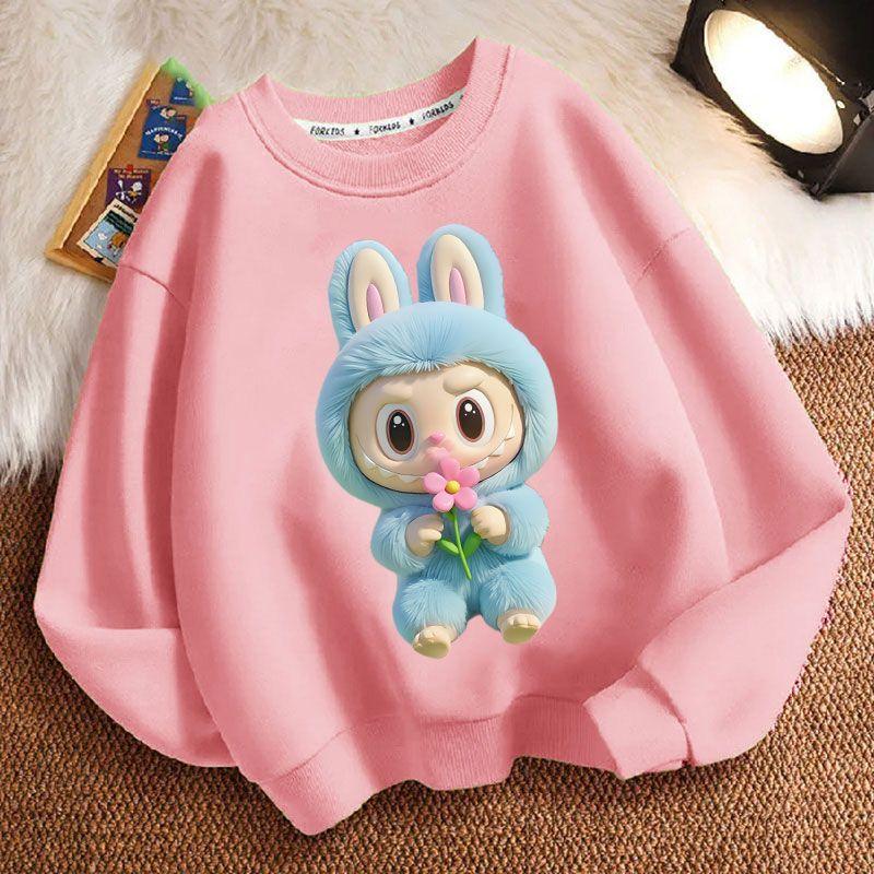 Mikiny s kulatým výstřihem pro děti, s dlouhým rukávem, módní a volné mikiny pro chlapce a dívky na jaro a podzim