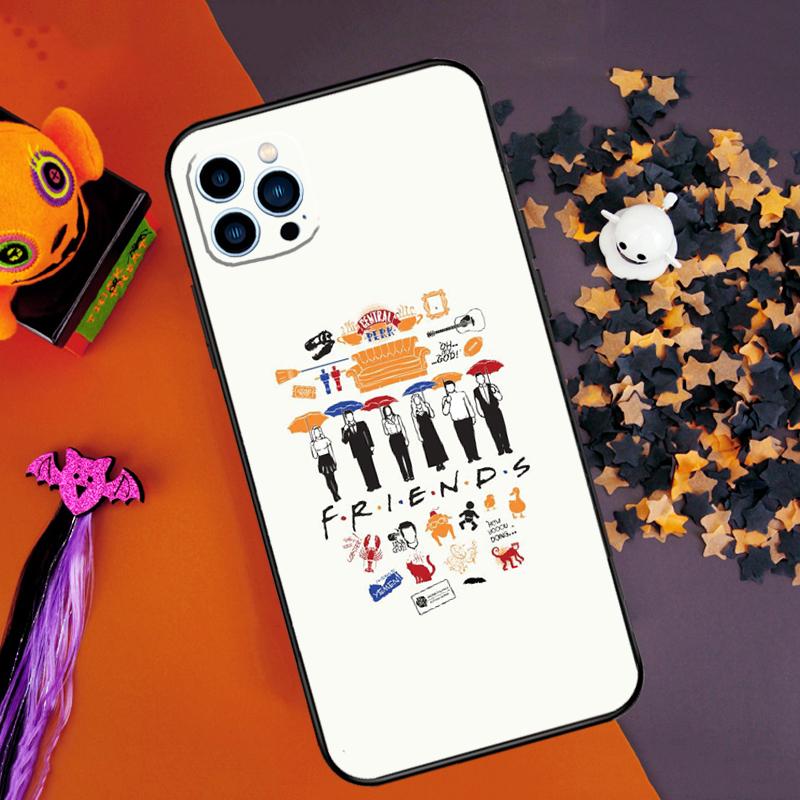 Friends Series Bumper Case For iPhone 16 14 15 Pro Max 11 12 13 Pro Max Mini XR 16e 16 15 Plus Phone Cover