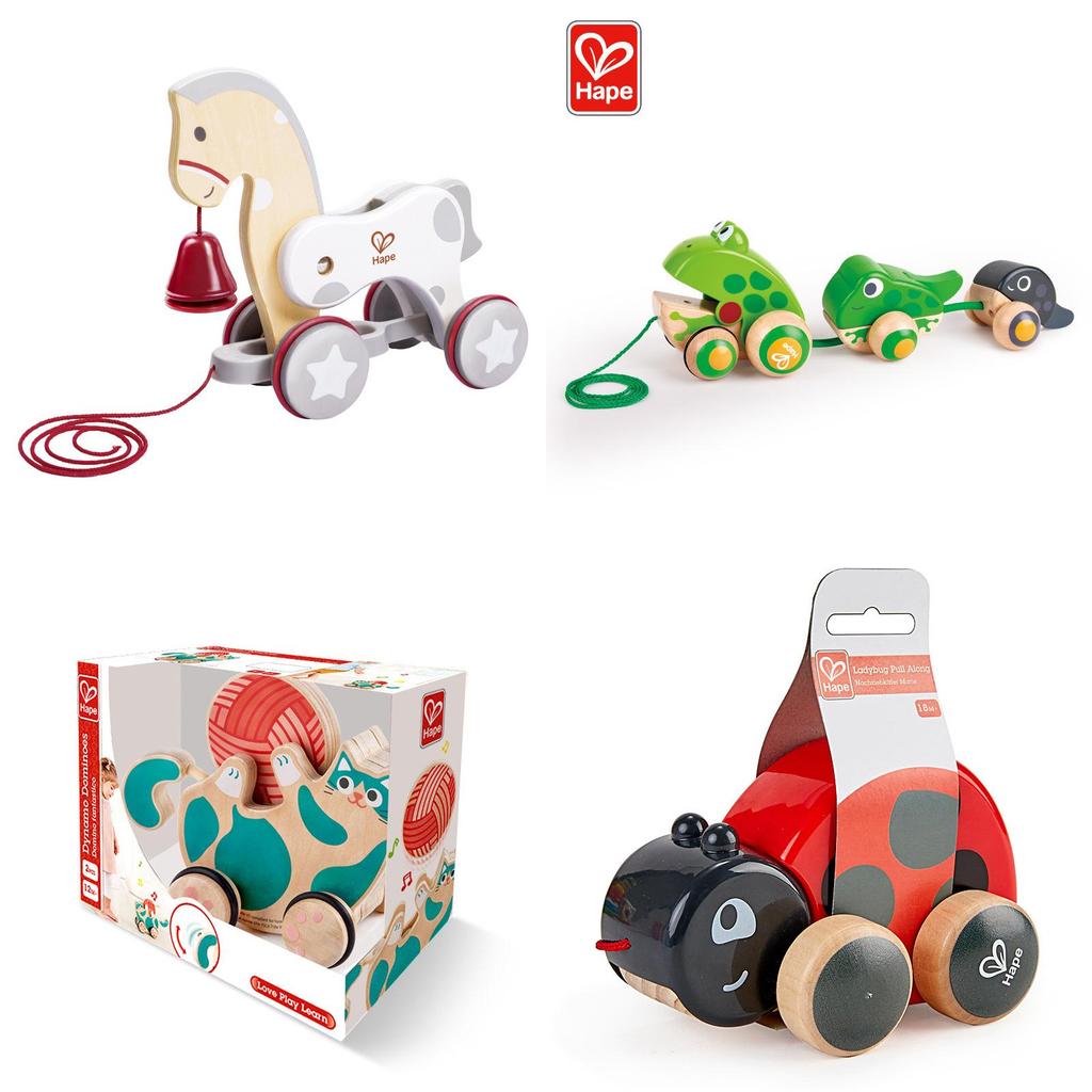 Holz-Ziehspielzeug Froschfamilie für Kleinkinder Kinder Baby Jungen Mädchen Lernen Aktives Spielen