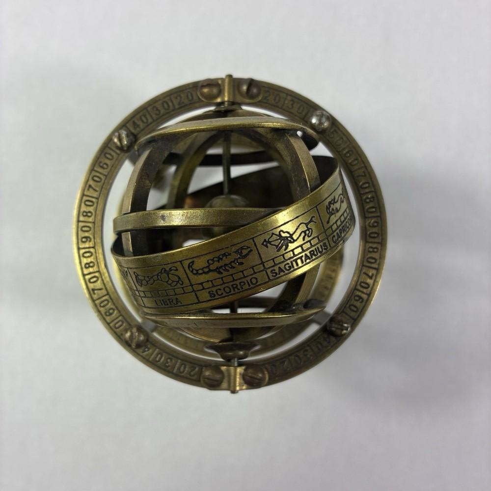 Mosiężna Sfera Armilarna Astrolabium Morski Nautyczny Kolekcjonerski Globus