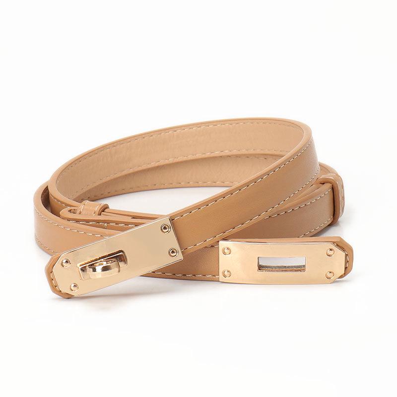 Women's Adjustable Leather Waist Belt - Korean Style Dress Cinching