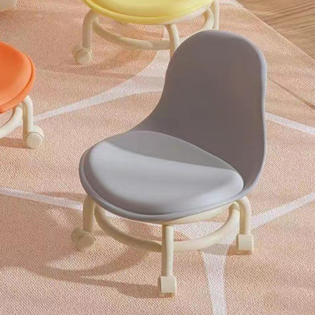 Kids Low Rolling Stool with Backrest Low Height Roller Stool with Universal Wheels Low Roller Seat