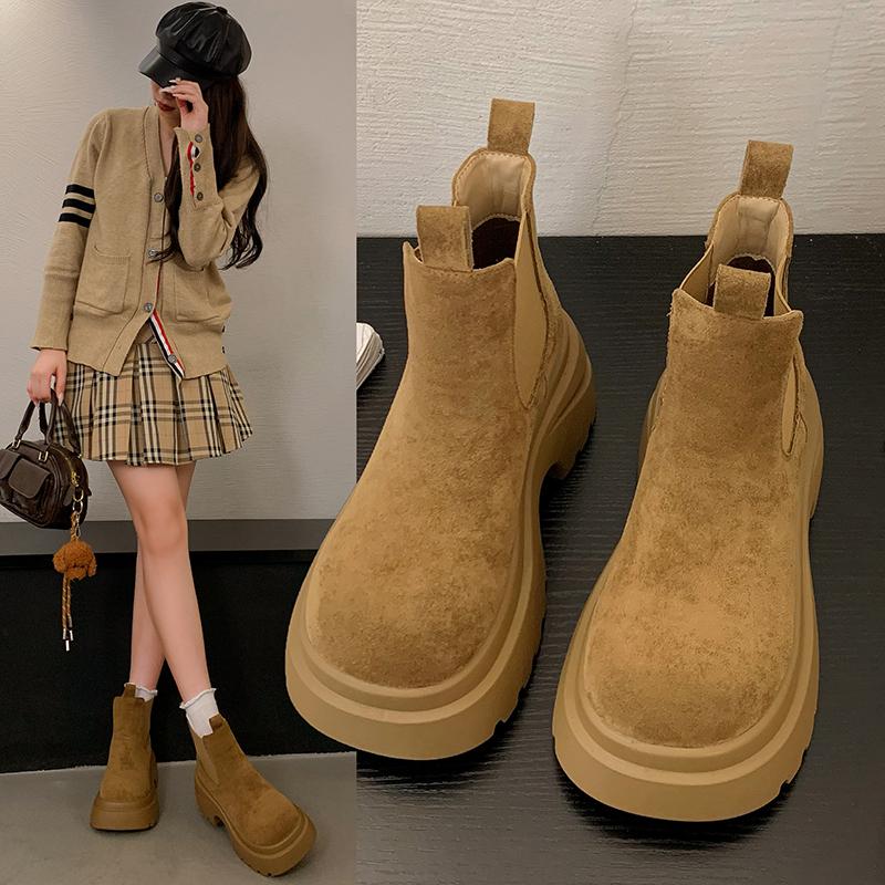 Fashion 2025 New Fashion Slimming Briti Sle Boots Women's Retro Ankle Boot Autumn Winter Warmth Comfort Mid-Calf Knight Ort Boots
