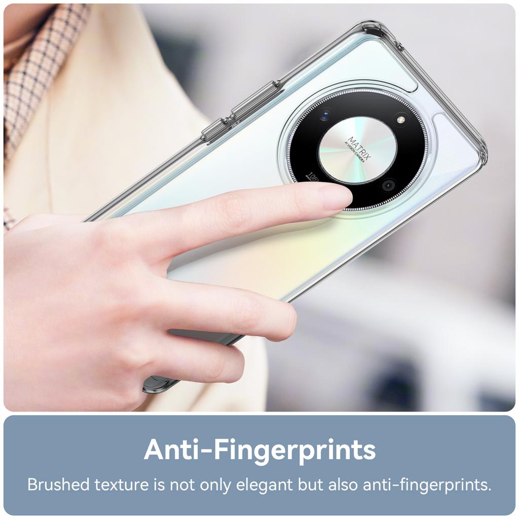 WANLONFENG MF Series for Honor X9b 5G Case TPU+Acrylic Clear Phone Cover with Tempered Glass Film